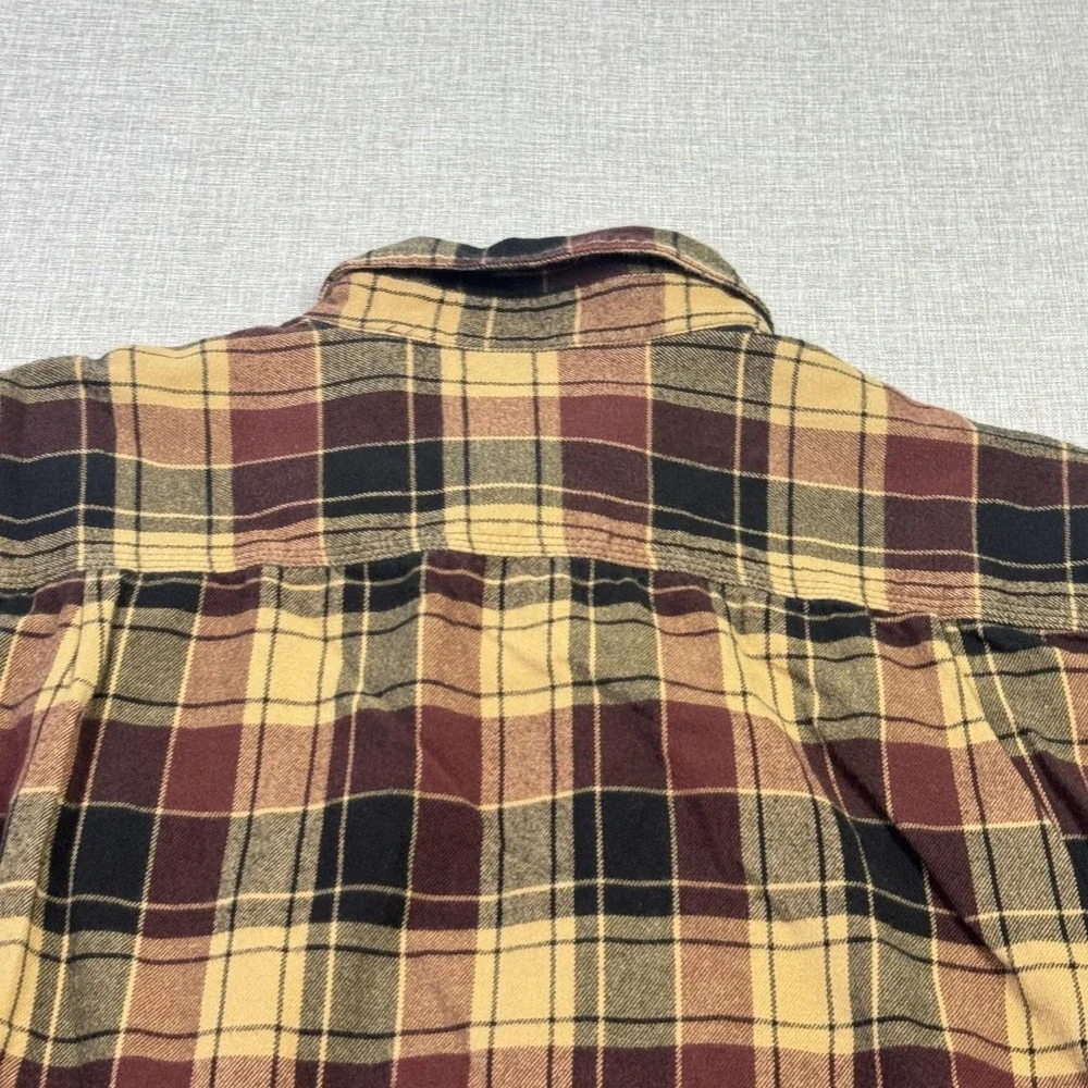 Carhartt Flannel Shirt Men L Multicolor Plaid Long Sleeve Button Cotton Workwear